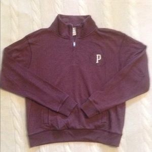 PINK 1/4 zip pullover with front P w/laurels logo